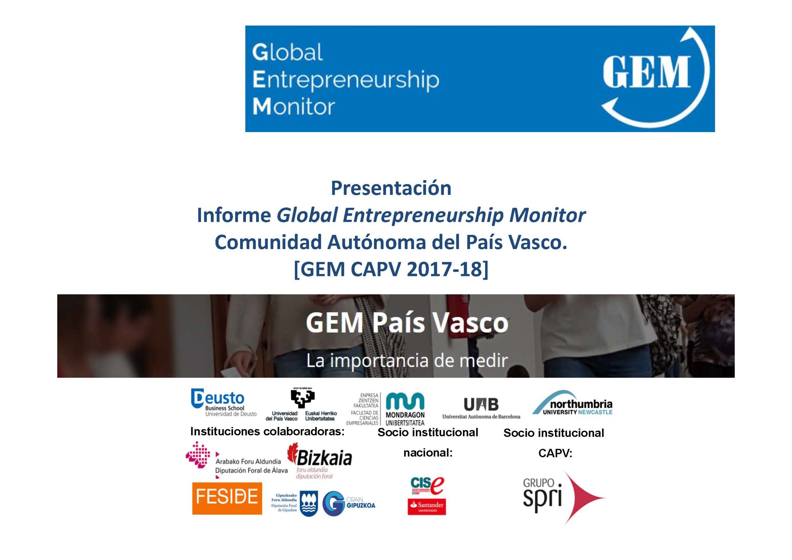 Invitación a la presentación del Informe GEM País Vasco 2017-2018